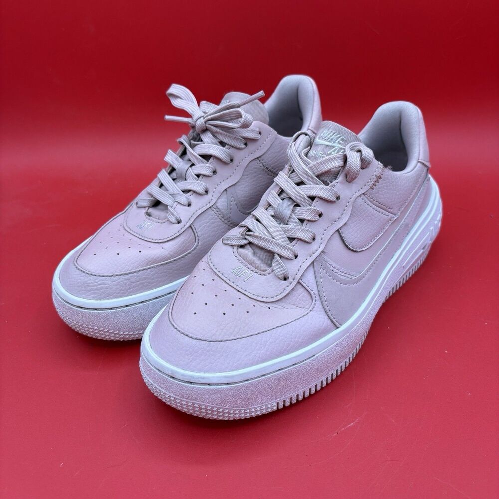 Nike Air Force 1 Low PLT.AF.ORM Woman's Pink Oxford Leather Sneakers Size 7